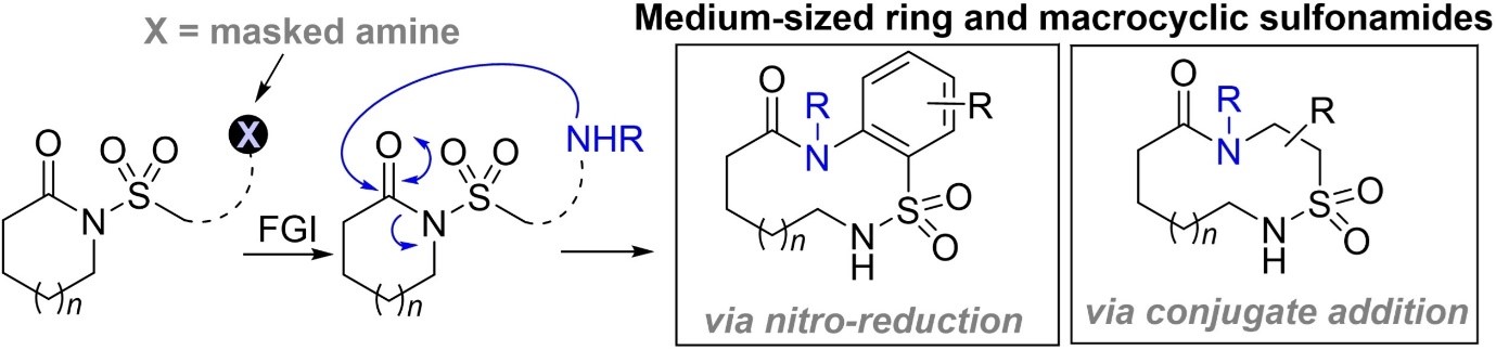 Ring expansion approach to sulfonamides